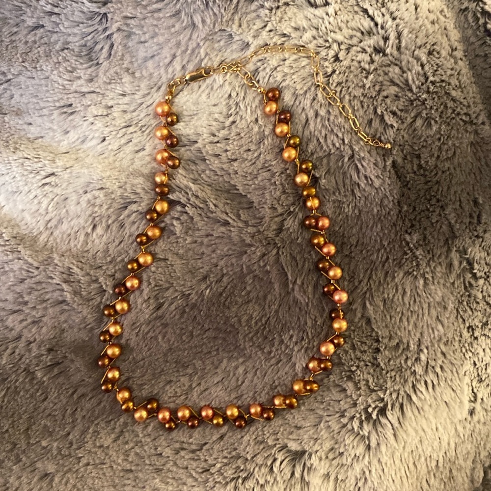 Costume Necklace in a Brass Color
